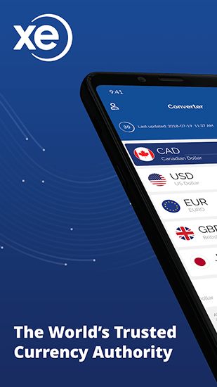 XE currency converter app