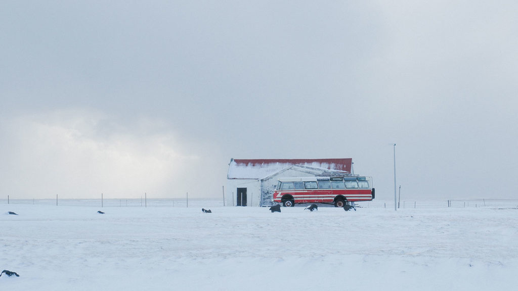 Iceland bus snowstorm