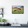 CAN018 Relaxed Horses 20x30 Framed Brown Eldhus 1200