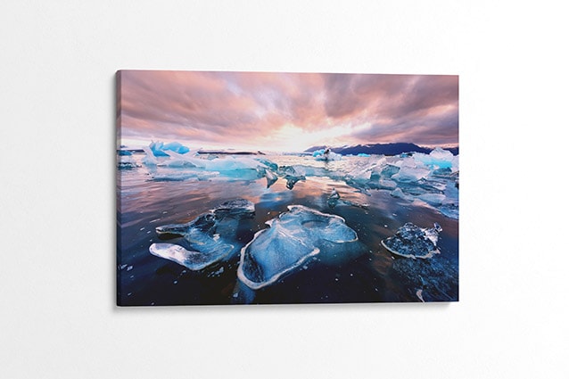 Glacier Lagoon Diamonds at Sunset Canvas Print