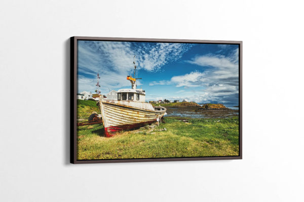 A Lonely Boat in Stykkishólmur Canvas Print